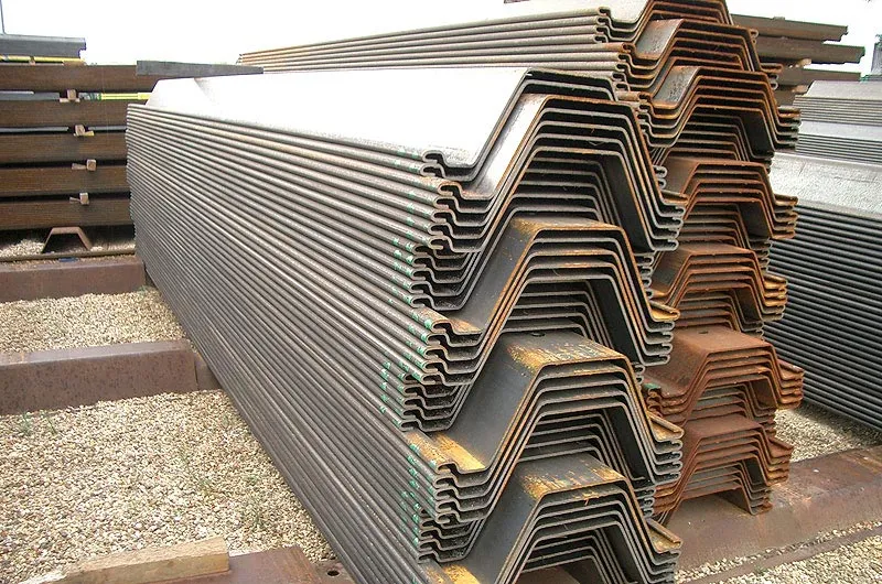 Sheet Pile Cofferdam - A Stack of Steel Sheet Piles