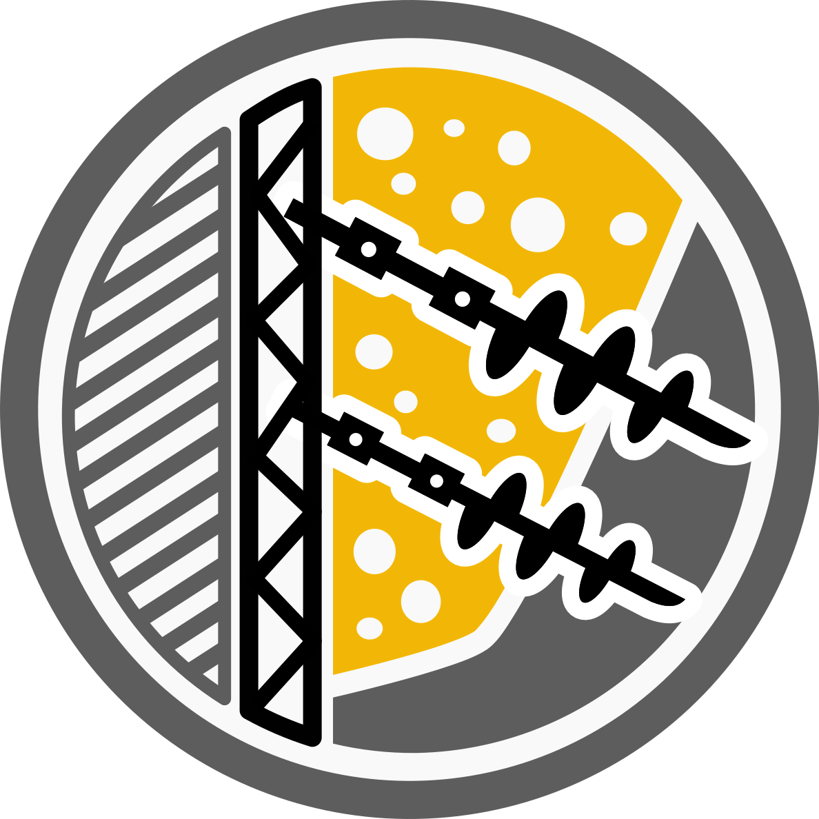 A Custom Color Icon with an Illustration of Helical Tiebacks Supporting a Wall