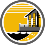 Gold and Black Custom Icon for Waterfront Properties