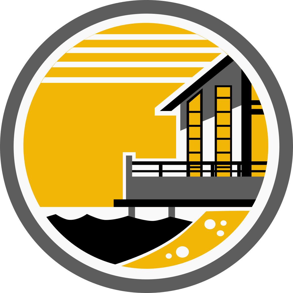 Gold and Black Custom Icon for Waterfront Properties