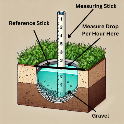 Percolation Test - A Color Diagram of How a Percolation Test is Performed