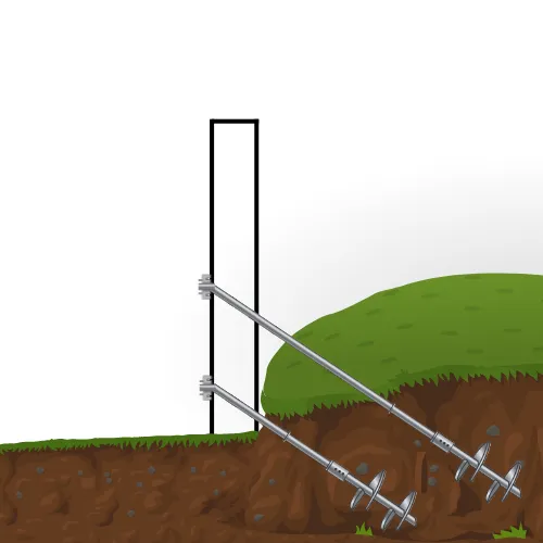 Helical Anchors Retaining Wall - A Color Diagram Showing How Retaining Walls Are Held in Place by Helical Anchors