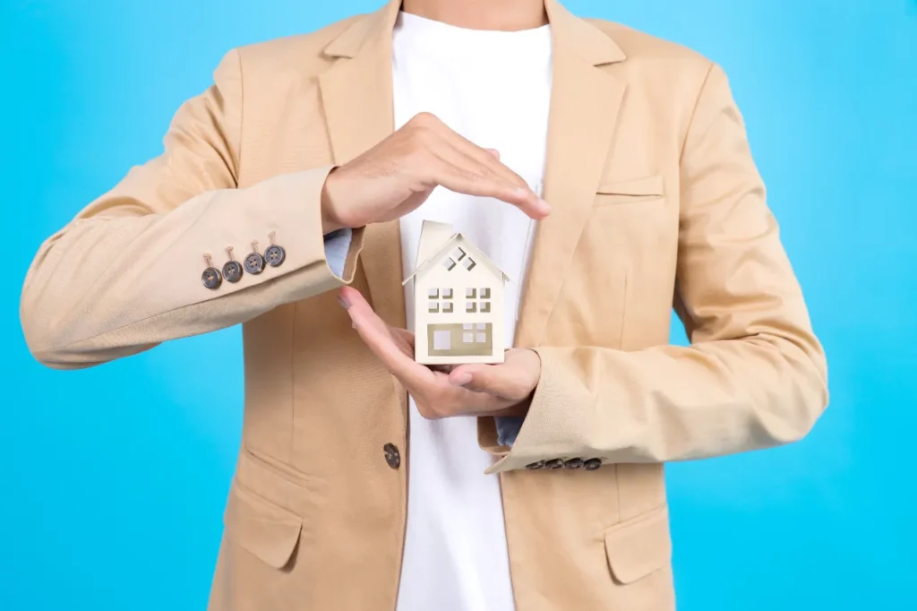 Crawl Space Beam Support - A Man Holding a House Icon Between His Hands Like a Roof for Support