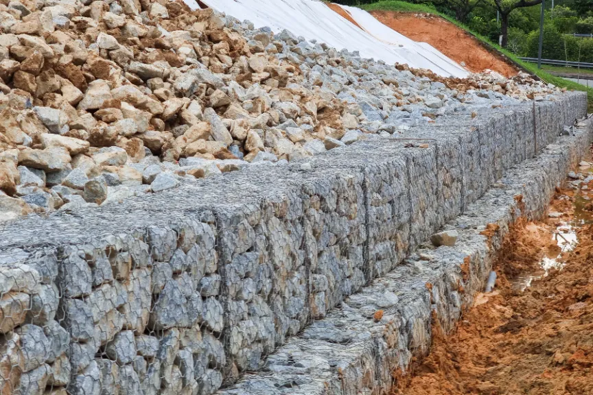 Types of Retaining Walls - A Gabion Retaining Wall at a Public Park