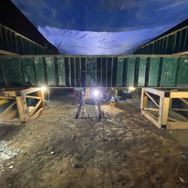 Helical Pile Load Test - A Pile Load Test Setup at a Construction Site