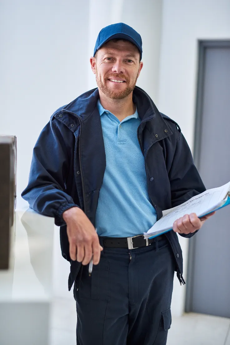 How to Support a House Foundation - A Foundation Inspector Holding a Clipboard Smiling a Friendly Smile