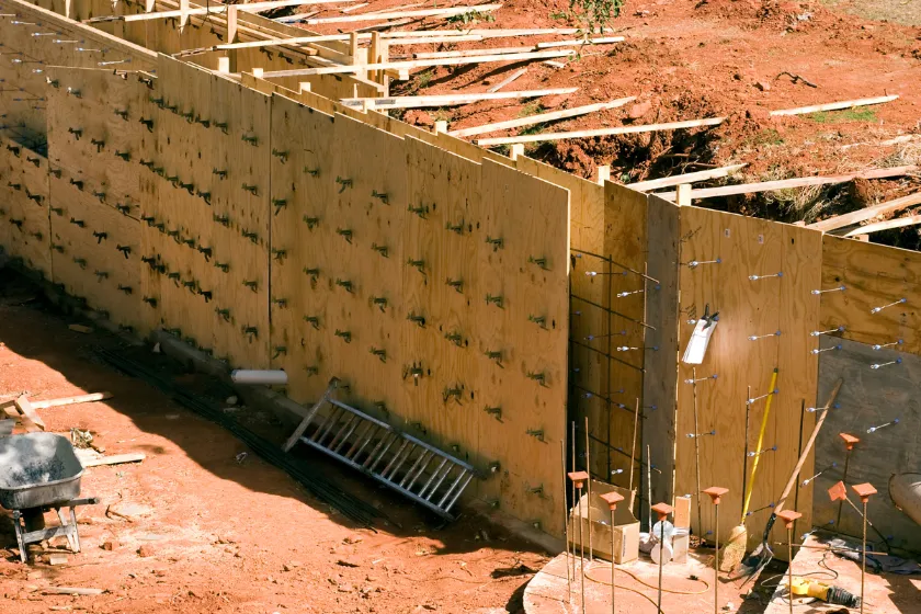 Retaining Wall Tie Backs - A Wall Being Supported with Tieback Anchors