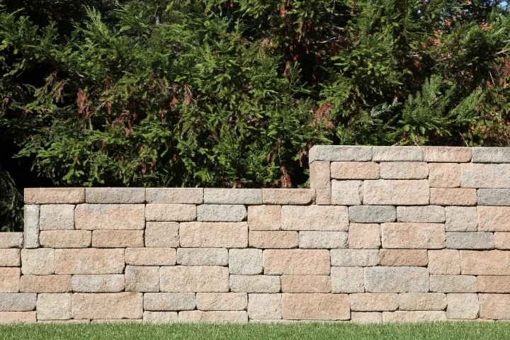 Gravity Retaining Walls - A Picture of a Gravity Retaining Wall Near Some Bushes